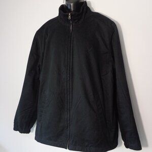 Nautica Men’s Full Zip Reversible Mock neck Jacket Fleece Cotton Black Size XL